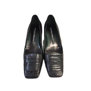NWOT VTG Fratelli Rossetti Exotic Skin Pumps Square Toe 4cm Heel Italy 40 Luxury